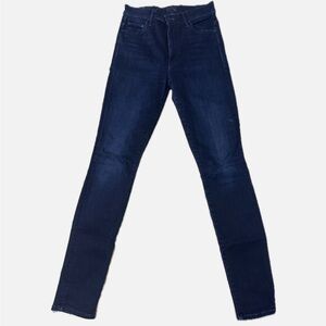 Mother high waisted dark blue denim jeans.